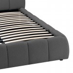 Κρεβάτι Jeby pakoworld ύφασμα σε ανθρακί απόχρωση με αποθηκευτικό χώρο 160x200εκ