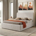 Κρεβάτι διπλό Zilin pakoworld ύφασμα μπεζ με αποθηκευτικό χώρο 160x200εκ