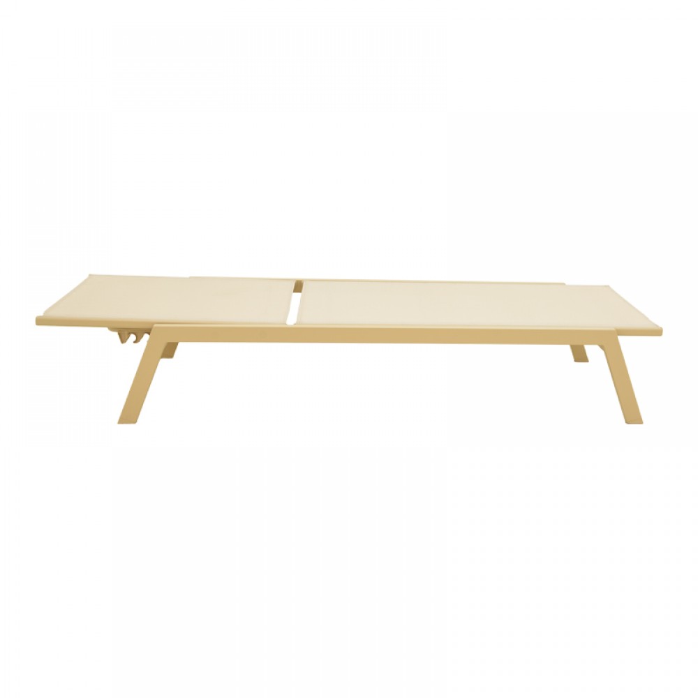 Ξαπλώστρα Boka pakoworld αλουμίνιο cappuccino- textilene σε σαμπανί 60x192x31εκ