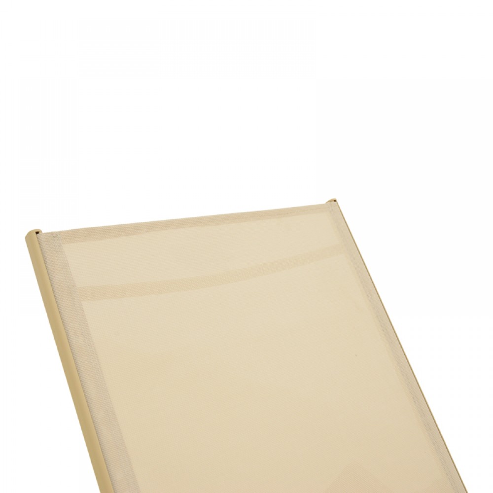 Ξαπλώστρα Boka pakoworld αλουμίνιο cappuccino- textilene σε σαμπανί 60x192x31εκ