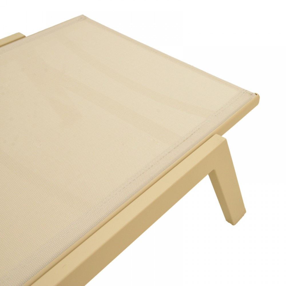 Ξαπλώστρα Boka pakoworld αλουμίνιο cappuccino- textilene σε σαμπανί 60x192x31εκ