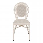 Καρέκλα Nacia pakoworld στοιβαζόμενη αλουμίνιο-textilene λευκό 45x59x85εκ