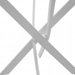 Τραπέζι Antoro pakoworld γυαλί και μεταλλικά πόδια σε λευκή απόχρωση Φ100x75εκ