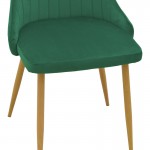 Καρέκλα Azori pakoworld κυπαρισσί βελούδο με μεταλλικό πόδι σε φυσική απόχρωση 49x55x85εκ