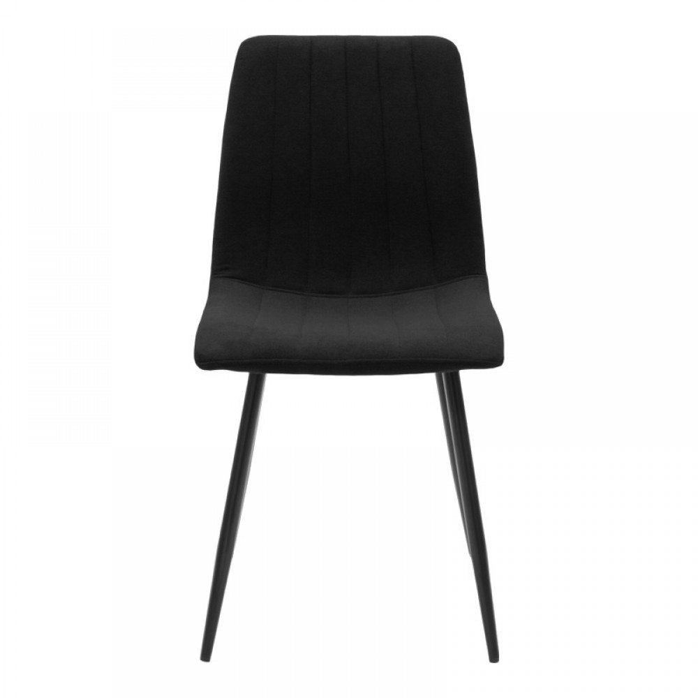 Καρέκλα Noor pakoworld μαύρο ύφασμα και μεταλλικό πόδι 44x53x86εκ