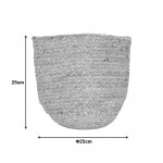 Διακοσμητικό καλάθι Mideko Inart γιούτα σε φυσική απόχρωση Φ25x25εκ