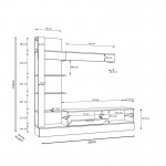 Σύνθετο σαλονιού Dranko pakoworld μαύρο-oak μελαμίνης 205x41.5x192εκ