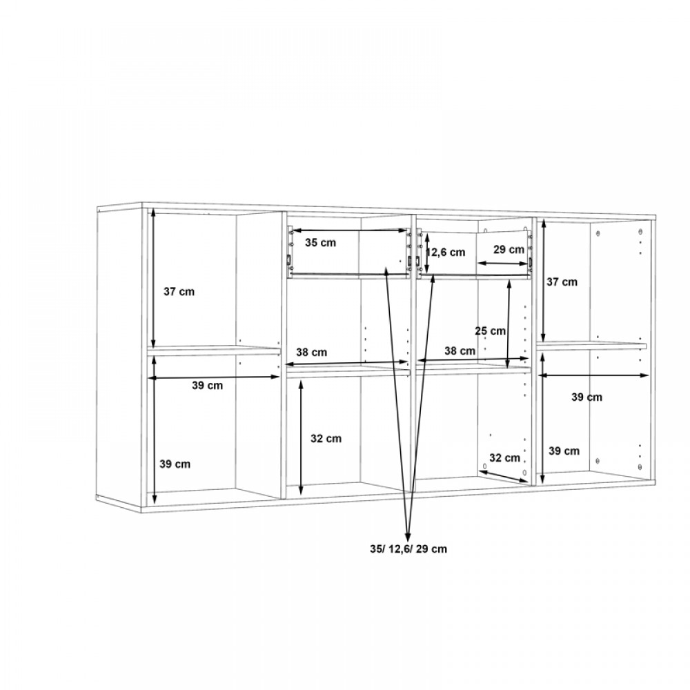 Μπουφές Drepen pakoworld μελαμίνη σε λευκό χρώμα 162.3x34.2x81.7εκ