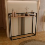 Κονσόλα Convida pakoworld oak με μαύρο μεταλλικό σκελετό 100x25x90εκ