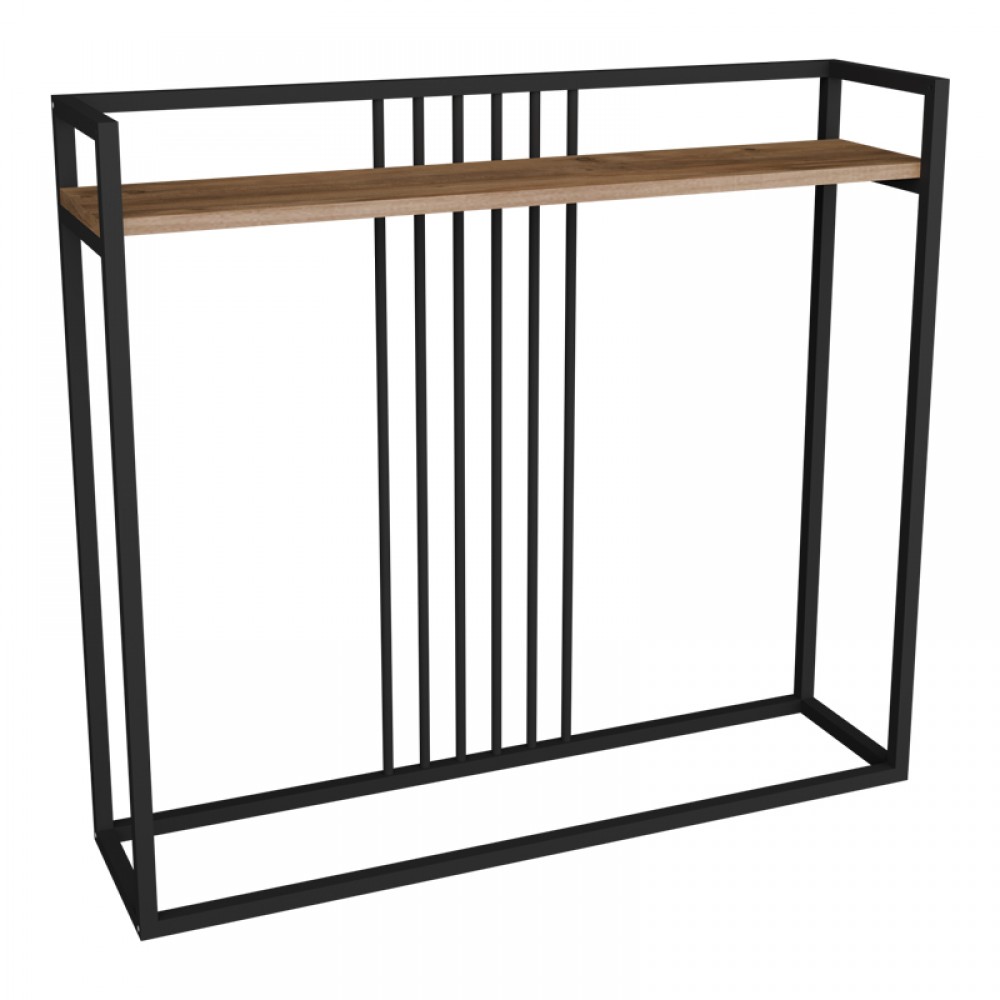 Κονσόλα Convida pakoworld oak με μαύρο μεταλλικό σκελετό 100x25x90εκ