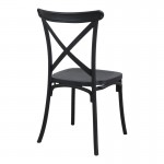 Καρέκλα Crossie pakoworld στοιβαζόμενη pp σε μαύρη απόχρωση 38x46.5x82εκ