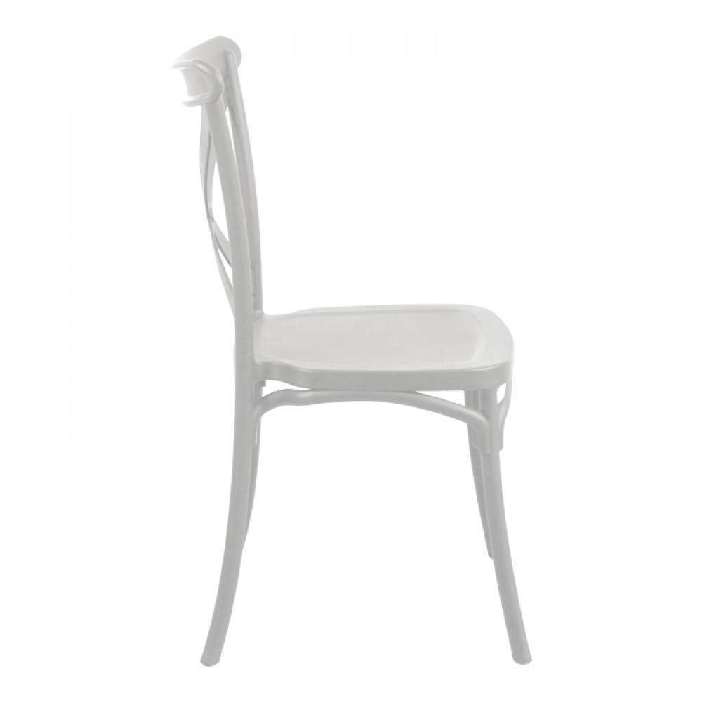 Καρέκλα Crossie pakoworld στοιβαζόμενη pp σε λευκή απόχρωση 38x46.5x82εκ