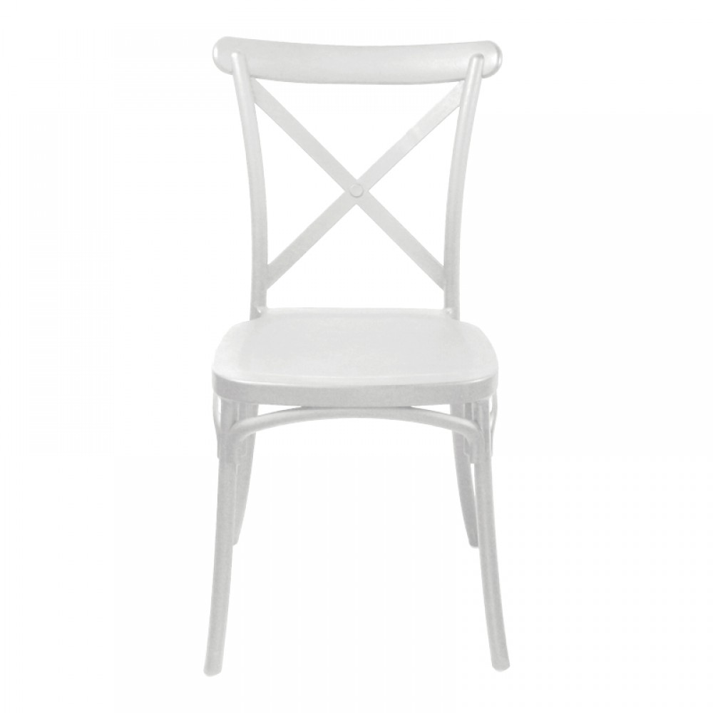 Καρέκλα Crossie pakoworld στοιβαζόμενη pp σε λευκή απόχρωση 38x46.5x82εκ