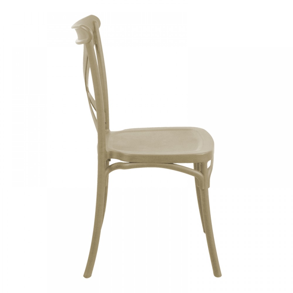 Καρέκλα Crossie pakoworld pp σε απόχρωση cappucino 38x46.5x82εκ