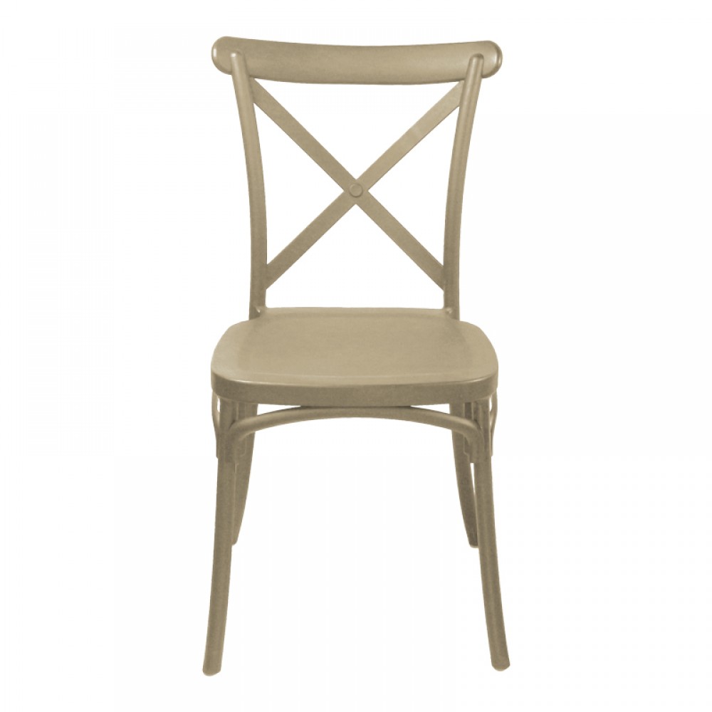 Καρέκλα Crossie pakoworld pp σε απόχρωση cappucino 38x46.5x82εκ