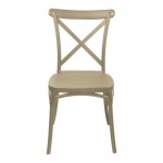Καρέκλα Crossie pakoworld pp σε απόχρωση cappucino 38x46.5x82εκ
