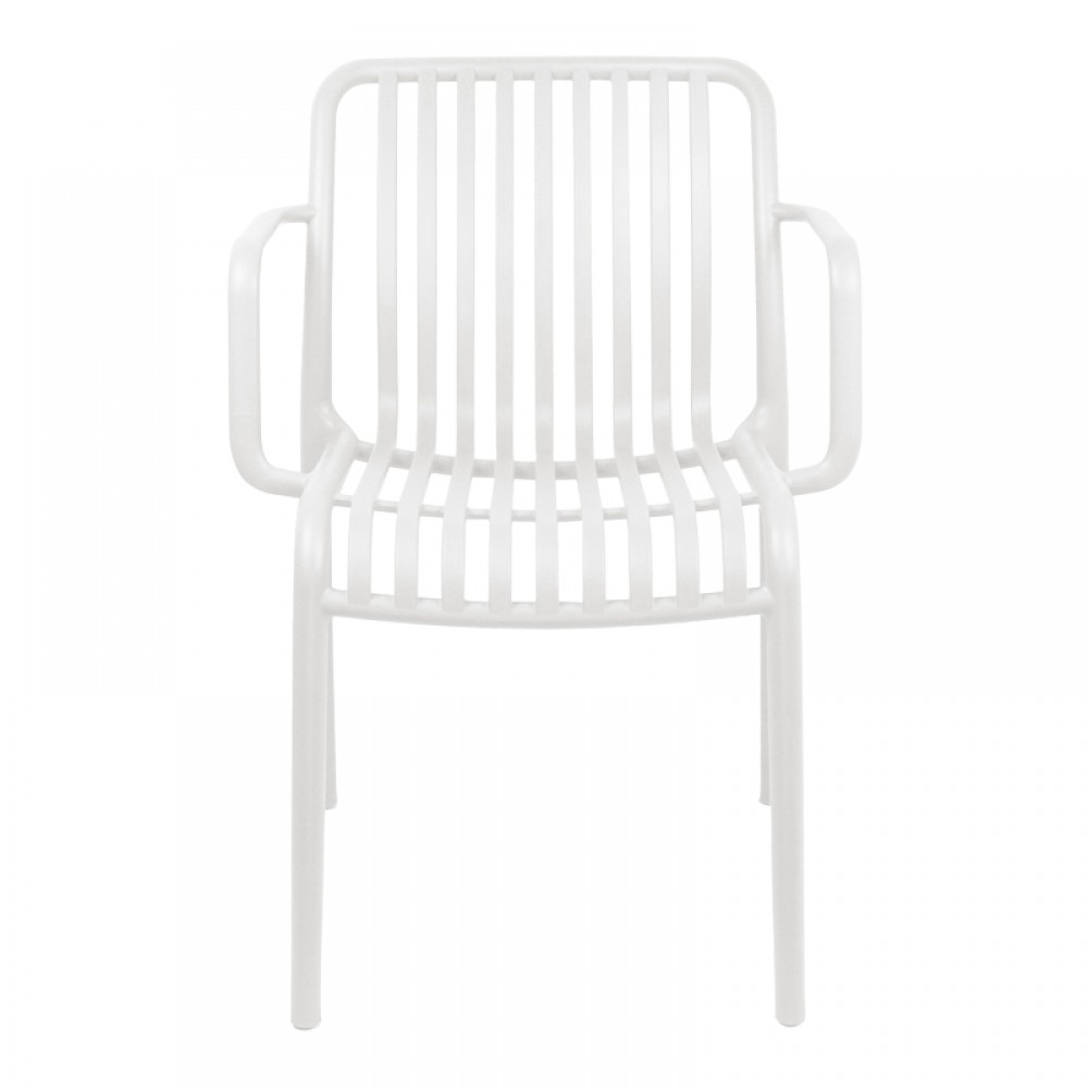 Πολυθρόνα Zoi pakoworld pp σε λευκή απόχρωση 55.5x57.5x79εκ