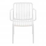 Πολυθρόνα Zoi pakoworld pp σε λευκή απόχρωση 55.5x57.5x79εκ