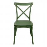 Καρέκλα Crossie pakoworld στοιβαζόμενη pp σε σκούρο πράσινο απόχρωση 38x46.5x82εκ
