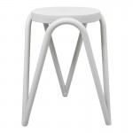 Σκαμπό Serzona pakoworld pp σε λευκή απόχρωση Φ27x45.5εκ