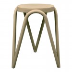 Σκαμπό Serzona pakoworld pp σε απόχρωση cappuccino Φ27x45.5εκ