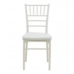 Καρέκλα Tiffany I pakoworld με μαξιλάρι pp σε λευκή απόχρωση 39.5x46.5x87εκ