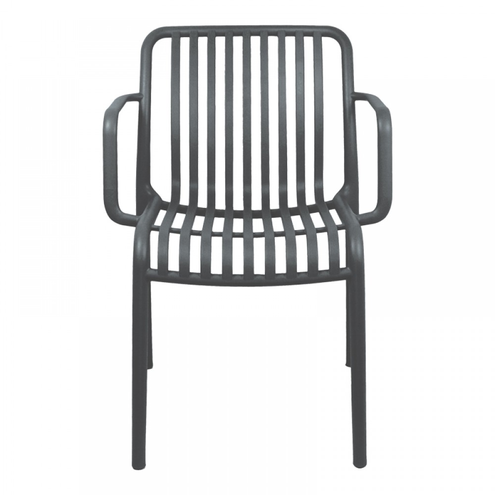 Πολυθρόνα Zoi pakoworld pp ανθρακί 55.5x57.5x79εκ