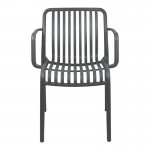 Πολυθρόνα Zoi pakoworld pp ανθρακί 55.5x57.5x79εκ