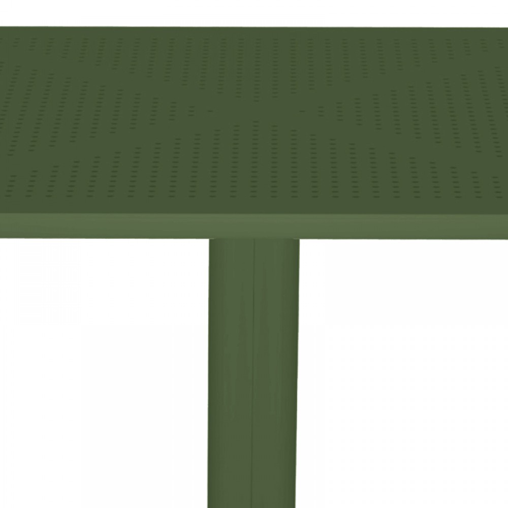 Τραπέζι Groovy pakoworld pp διατρητο σκούρο πράσινο 60x60x76εκ