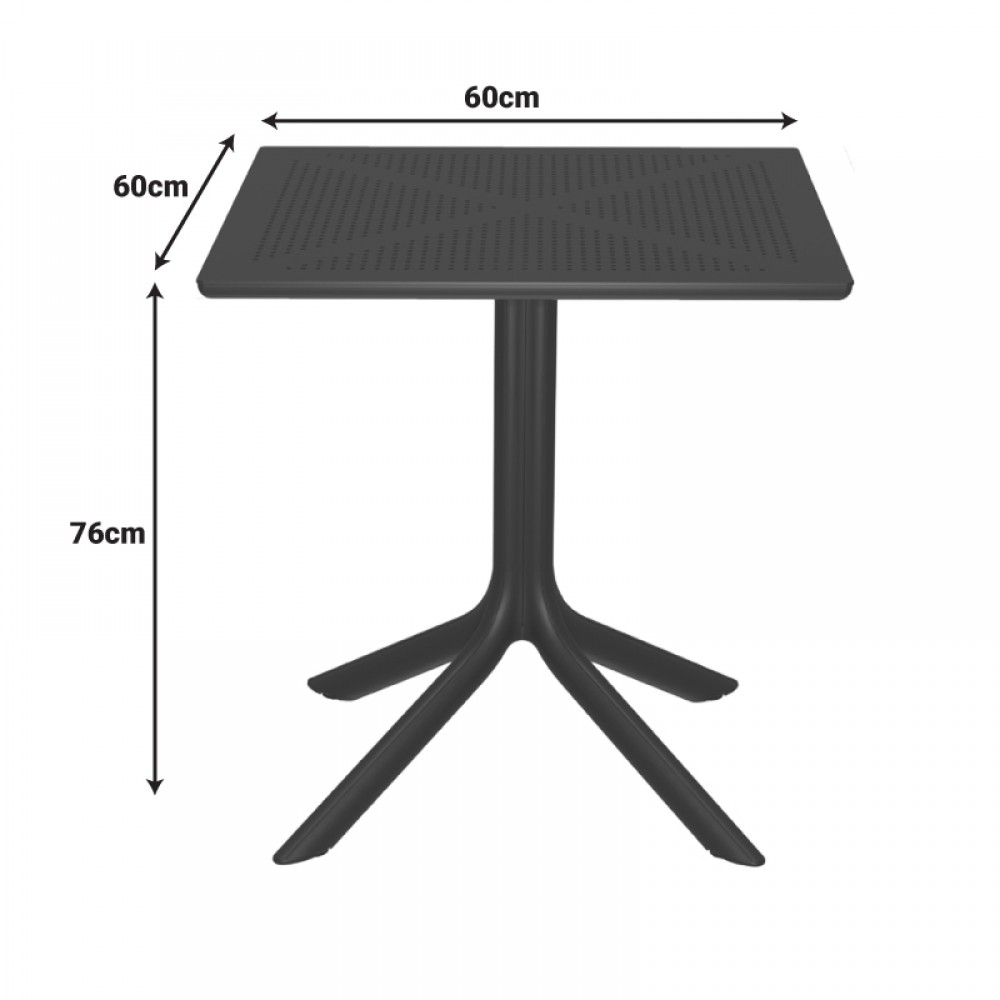 Τραπέζι Groovy pakoworld pp διατρητο σκούρο πράσινο 60x60x76εκ