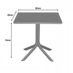 Τραπέζι Groovy pakoworld διατρητο pp cappuccino 80x80x74εκ