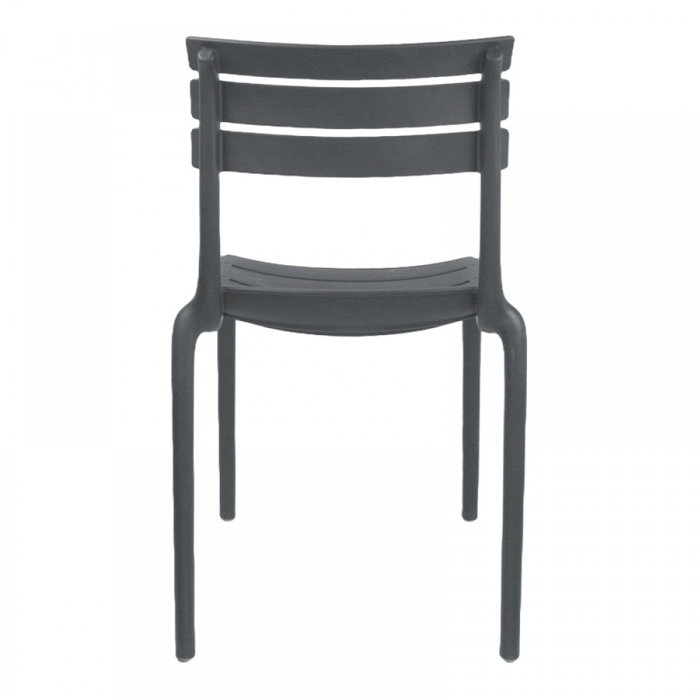 Καρέκλα Almea pakoworld στοιβαζόμενη pp ανθρακί 42.5x55.5x82εκ