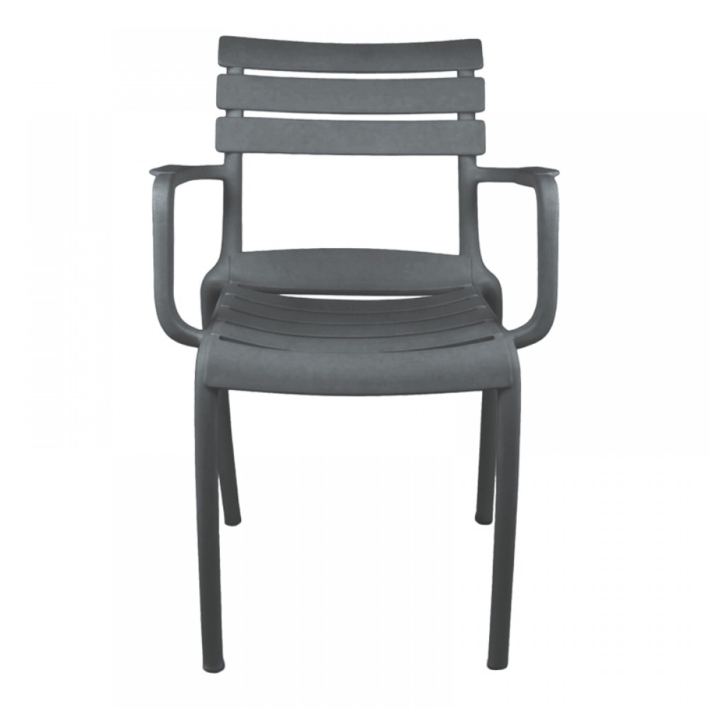 Πολυθρόνα Almea pakoworld στοιβαζόμενη pp ανθρακί 58x56x82εκ