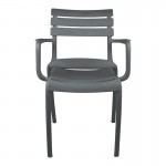 Πολυθρόνα Almea pakoworld στοιβαζόμενη pp ανθρακί 58x56x82εκ