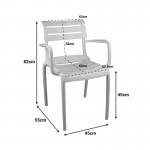 Πολυθρόνα Almea pakoworld στοιβαζόμενη pp ανθρακί 58x56x82εκ
