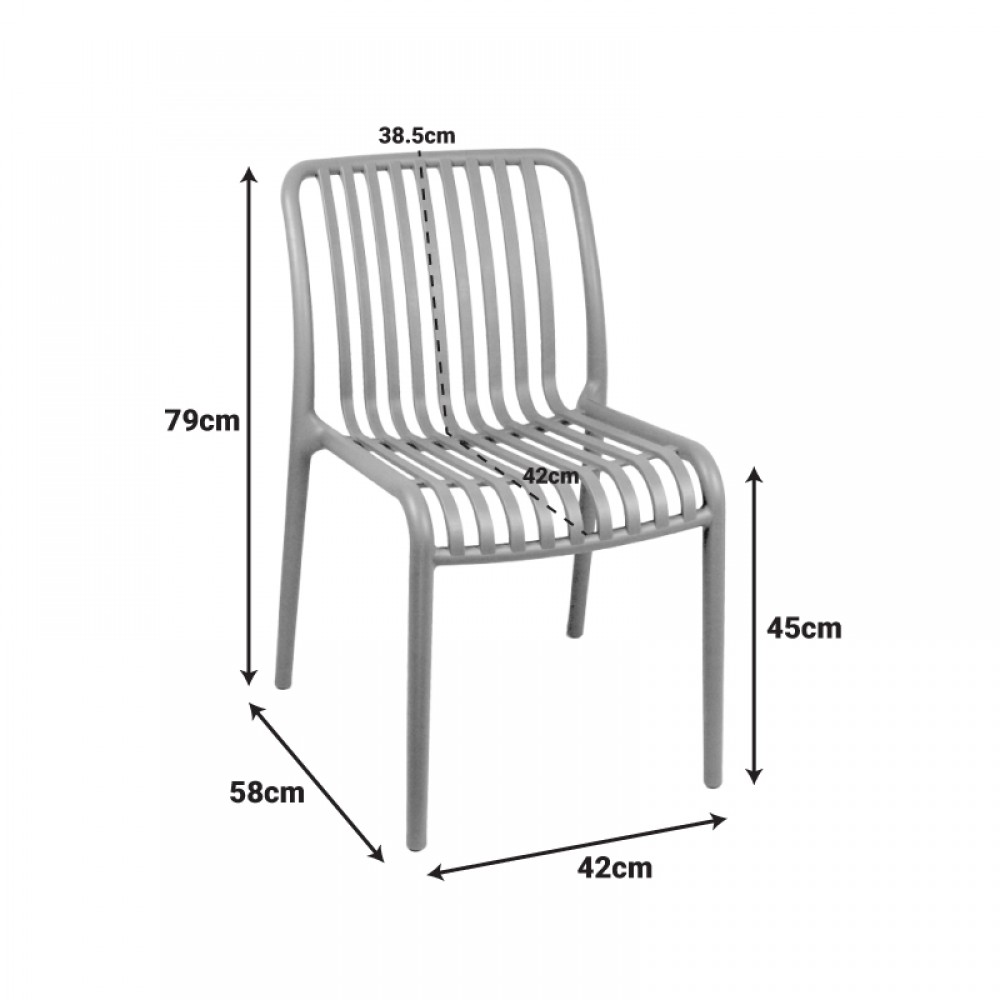 Καρέκλα Zoi pakoworld στοιβαζόμενη μπορντό PP 49x58x80εκ