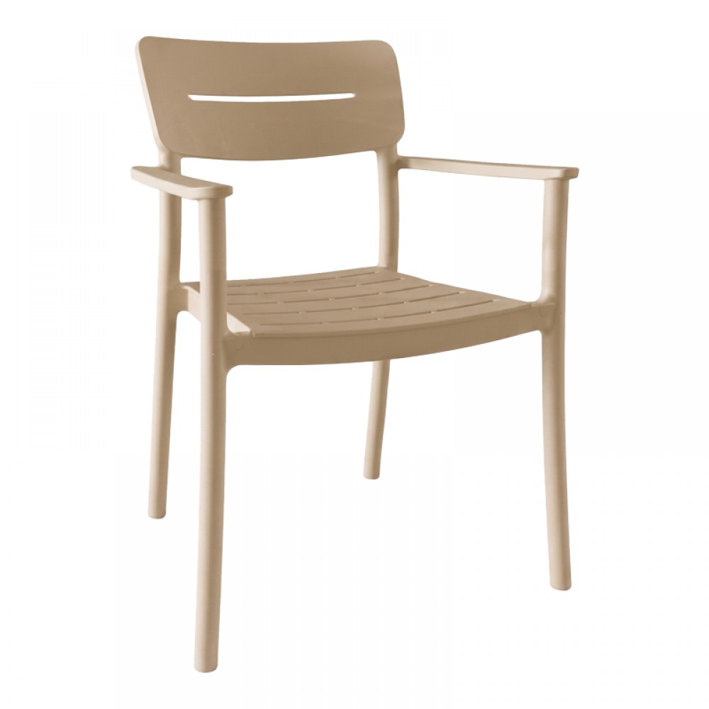 Πολυθρόνα Pilma pakoworld cappuccino PP 57x54x82εκ