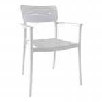 Πολυθρόνα Pilma pakoworld λευκό PP 57x54x82εκ