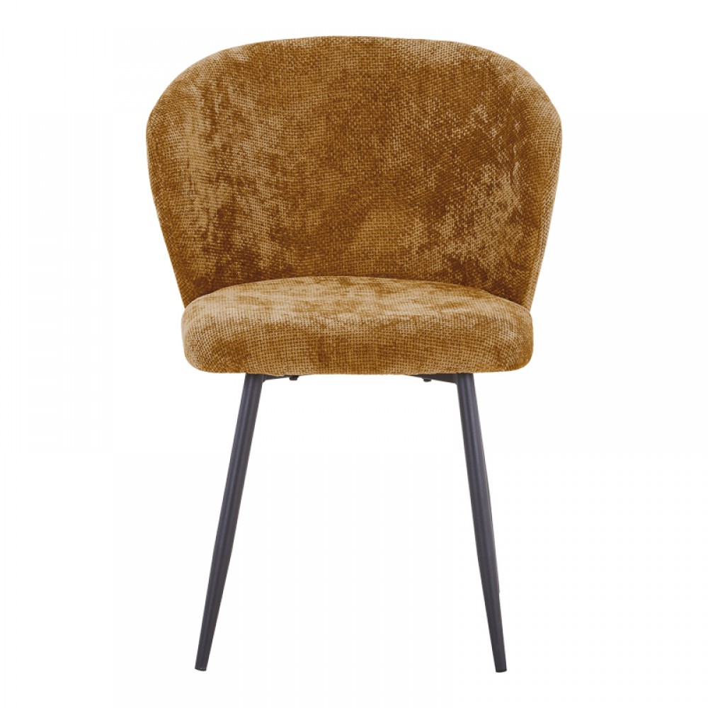 Καρέκλα Karg pakoworld camel ύφασμα-πόδι μαύρο μέταλλο 57x62x80εκ
