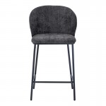 Σκαμπό μπαρ Karg pakoworld γκρι ύφασμα-πόδι μαύρο μέταλλο 49x46x93εκ