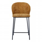 Σκαμπό μπαρ Karg pakoworld camel ύφασμα-πόδι μαύρο μέταλλο 49x46x93εκ