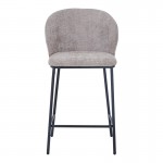 Σκαμπό μπαρ Karg pakoworld μπεζ ύφασμα-πόδι μαύρο μέταλλο 49x46x93εκ