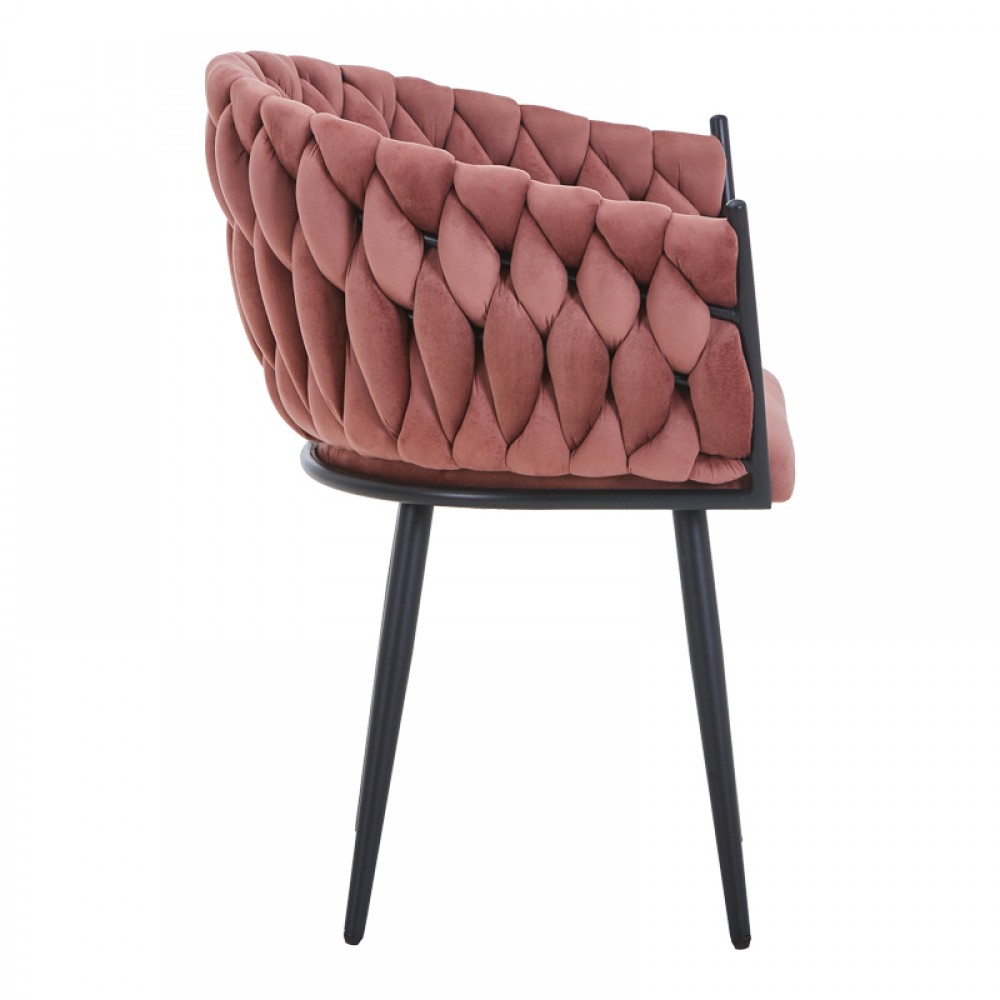 Πολυθρόνα Vivian pakoworld σάπιο μήλο βελούδο-πόδι μαύρο μέταλλο 61x55x80εκ