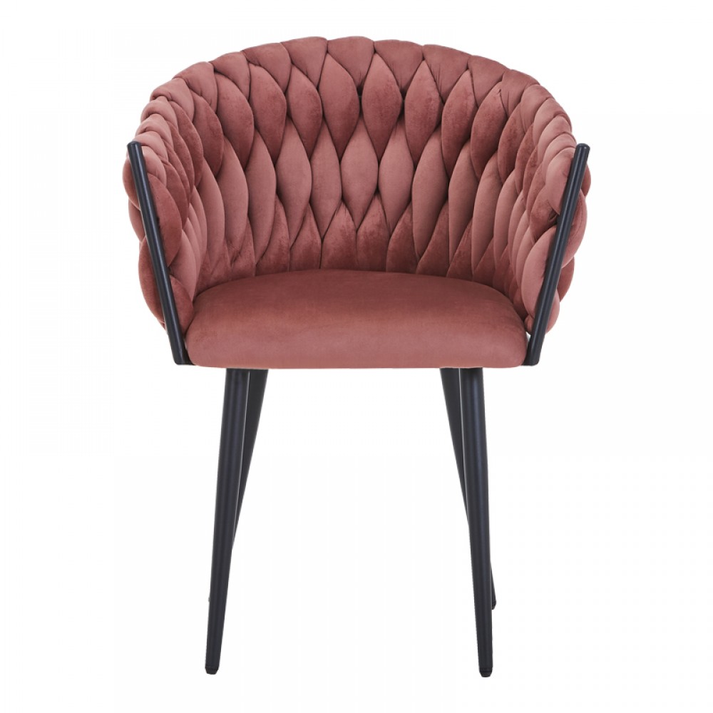 Πολυθρόνα Vivian pakoworld σάπιο μήλο βελούδο-πόδι μαύρο μέταλλο 61x55x80εκ