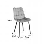 Καρέκλα Berne pakoworld κρεμ βελούδο με μεταλλικό πόδι σε φυσική απόχρωση 53x57x87εκ