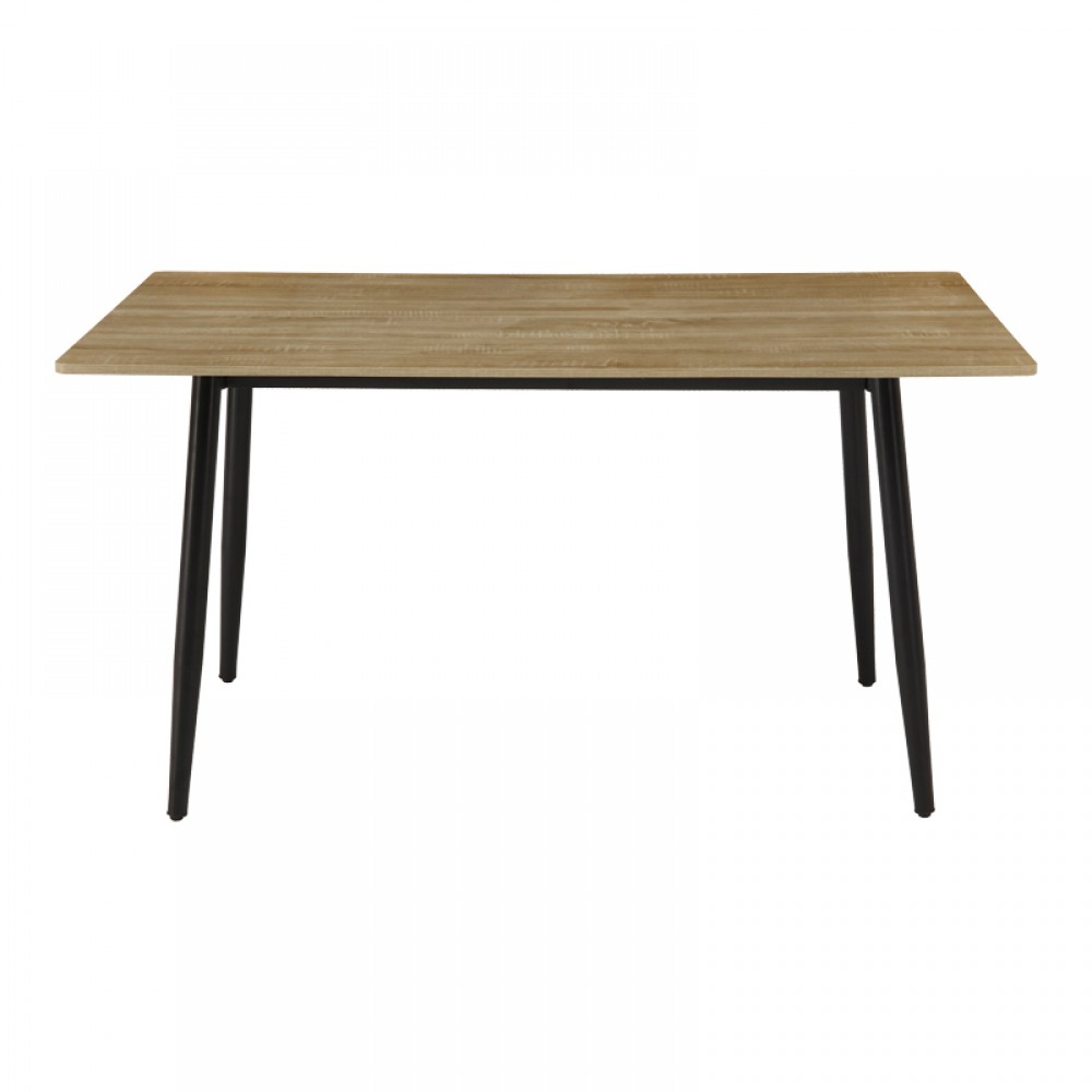 Τραπέζι Loza pakoworld sonoma MDF με μαύρο μεταλλικό πόδι 140x80x73εκ