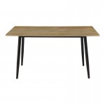 Τραπέζι Loza pakoworld sonoma MDF με μαύρο μεταλλικό πόδι 140x80x73εκ