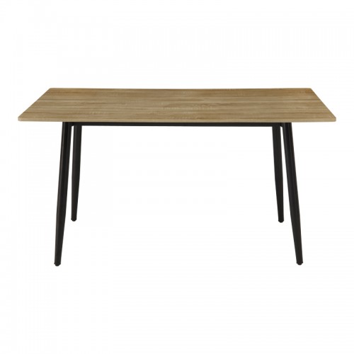 Τραπέζι Loza pakoworld sonoma MDF με μαύρο μεταλλικό πόδι 140x80x73εκ
