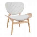 Πολυθρόνα Udalle pakoworld ξύλο σε φυσική απόχρωση με μπεζ ύφασμα 77x70x81εκ