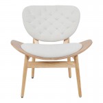 Πολυθρόνα Udalle pakoworld ξύλο σε φυσική απόχρωση με μπεζ ύφασμα 77x70x81εκ